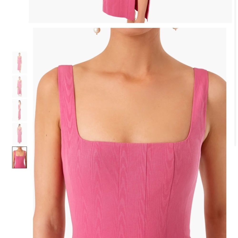 STAUD portrait dress in lollipop